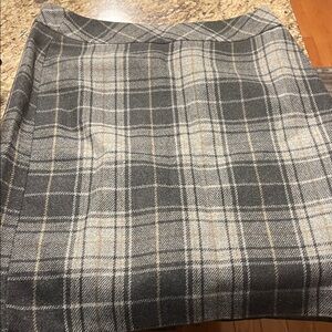Eddie Bauer Black and Cream Plaid Pencil Skirt